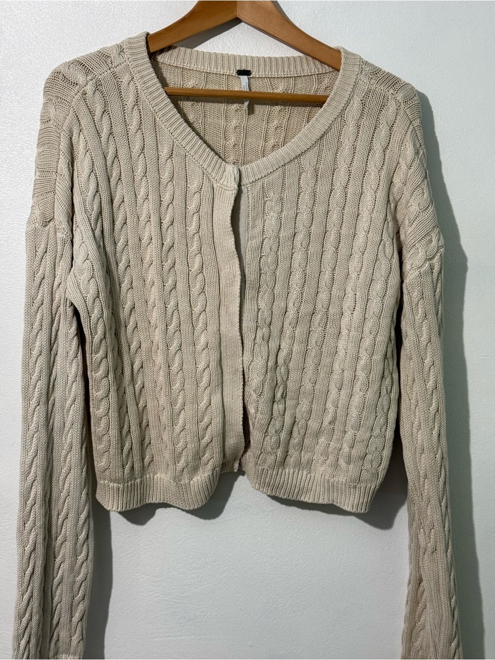 YFB Young Fabulous & Broke Cable Knit Cardigan 100% cotton size small